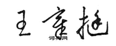 駱恆光王章挺草書個性簽名怎么寫