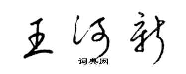 梁錦英王河新草書個性簽名怎么寫