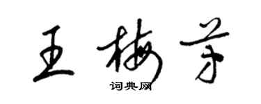 梁錦英王梅芳草書個性簽名怎么寫