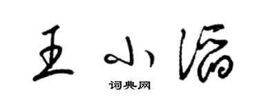 梁錦英王小滔草書個性簽名怎么寫