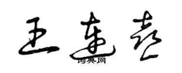 曾慶福王連喜草書個性簽名怎么寫