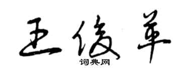 曾慶福王俊革草書個性簽名怎么寫
