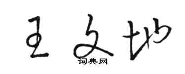 駱恆光王文地草書個性簽名怎么寫