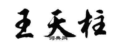 胡問遂王天柱行書個性簽名怎么寫