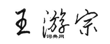 駱恆光王游宗行書個性簽名怎么寫