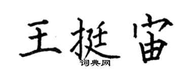 何伯昌王挺宙楷書個性簽名怎么寫