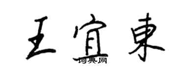 王正良王宜東行書個性簽名怎么寫