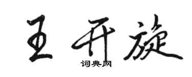 駱恆光王開旋行書個性簽名怎么寫