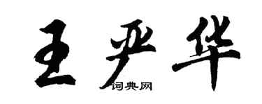 胡問遂王嚴華行書個性簽名怎么寫