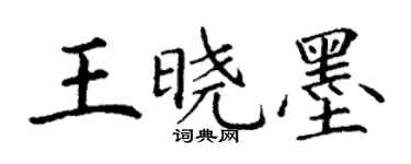 丁謙王曉墨楷書個性簽名怎么寫