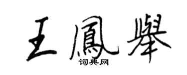 王正良王鳳舉行書個性簽名怎么寫