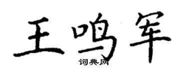 丁謙王鳴軍楷書個性簽名怎么寫