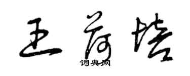 曾慶福王荷培草書個性簽名怎么寫