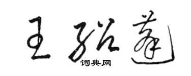 駱恆光王紹蓬草書個性簽名怎么寫