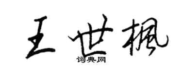 王正良王世楓行書個性簽名怎么寫