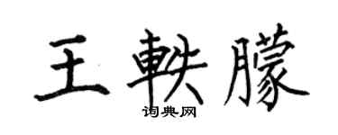 何伯昌王軼朦楷書個性簽名怎么寫