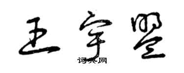 曾慶福王宇盟草書個性簽名怎么寫