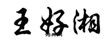 胡問遂王好湘行書個性簽名怎么寫