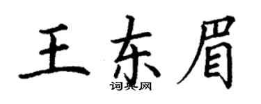 丁謙王東眉楷書個性簽名怎么寫