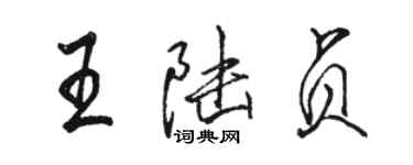 駱恆光王陸貞行書個性簽名怎么寫