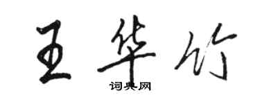 駱恆光王華竹行書個性簽名怎么寫