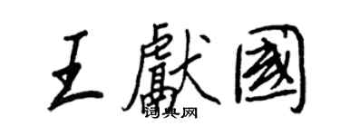 王正良王獻國行書個性簽名怎么寫