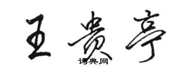 駱恆光王貴亭行書個性簽名怎么寫