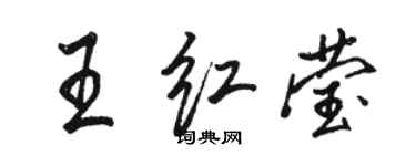 駱恆光王紅瑩行書個性簽名怎么寫