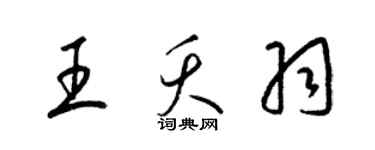 梁錦英王夭羽草書個性簽名怎么寫