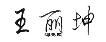 駱恆光王麗坤行書個性簽名怎么寫