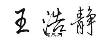 駱恆光王浩靜行書個性簽名怎么寫