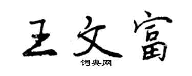 曾慶福王文富行書個性簽名怎么寫