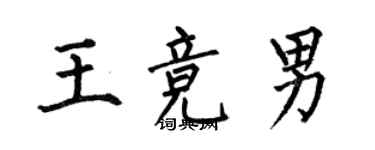 何伯昌王競男楷書個性簽名怎么寫