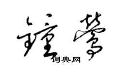 梁錦英鍾鶯草書個性簽名怎么寫