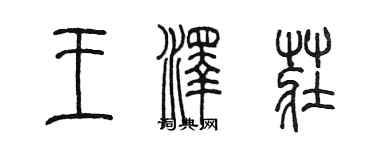 陳墨王澤莊篆書個性簽名怎么寫