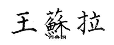 何伯昌王蘇拉楷書個性簽名怎么寫
