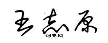 朱錫榮王志原草書個性簽名怎么寫