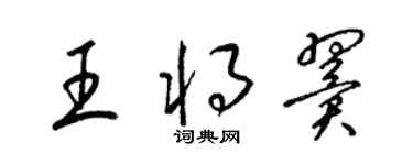 梁錦英王將翼草書個性簽名怎么寫