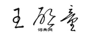 駱恆光王啟童草書個性簽名怎么寫