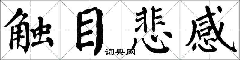 翁闓運觸目悲感楷書怎么寫
