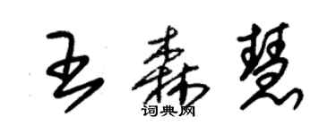 朱錫榮王森慧草書個性簽名怎么寫