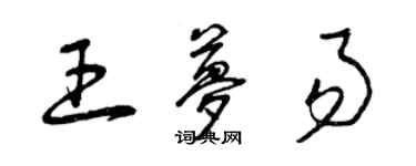 曾慶福王夢易草書個性簽名怎么寫