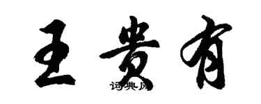 胡問遂王貴有行書個性簽名怎么寫