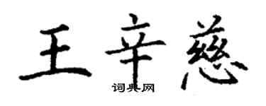 丁謙王辛慈楷書個性簽名怎么寫