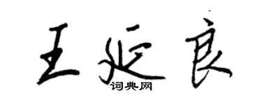 王正良王延良行書個性簽名怎么寫