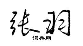 曾慶福張羽行書個性簽名怎么寫