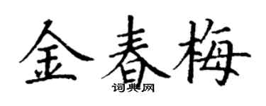 丁謙金春梅楷書個性簽名怎么寫