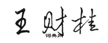 駱恆光王財桂行書個性簽名怎么寫