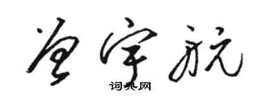 駱恆光曾宇航草書個性簽名怎么寫