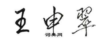 駱恆光王申翠行書個性簽名怎么寫